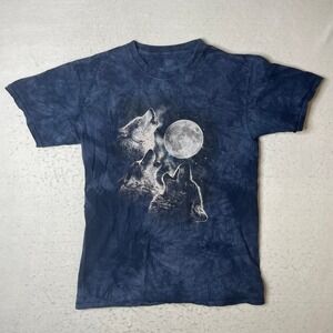 The Mountain Wolf Howling Moon Tie Dye T Shirt Adult Medium